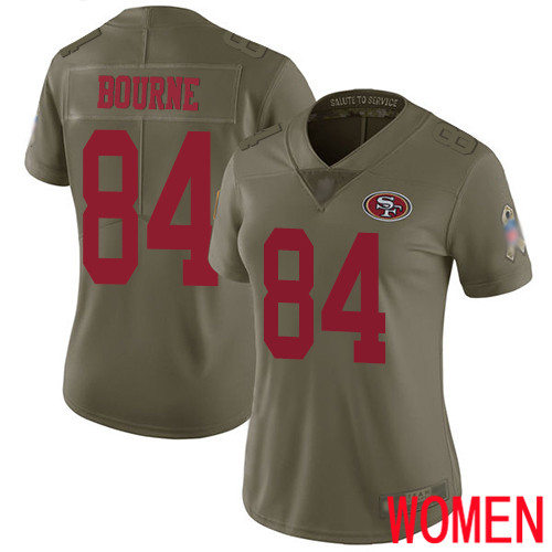 San Francisco 49ers Limited Olive Women Kendrick Bourne NFL Jersey #84 2017 Salute to